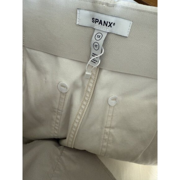 SPANX Women's Ultra Wide Leg Cream High Rise Plus Size Crop Jeans Size 1X - Picture 4 of 7